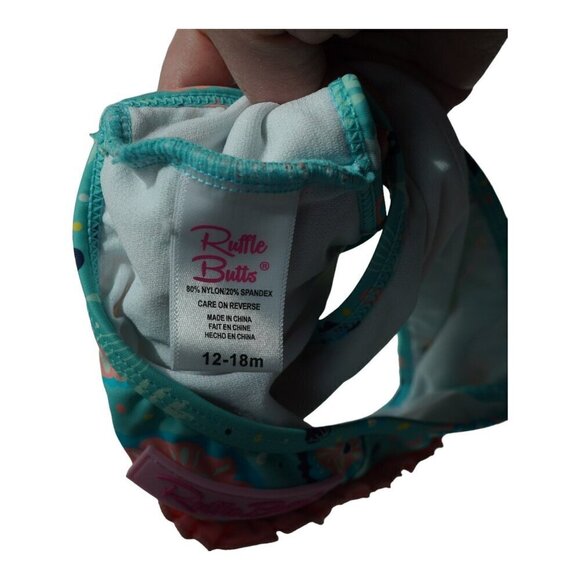 EUC‎ Ruffle Butts Rugged Butt 2 Piece Bathing Suit Size 12-18 Months - Picture 3 of 4